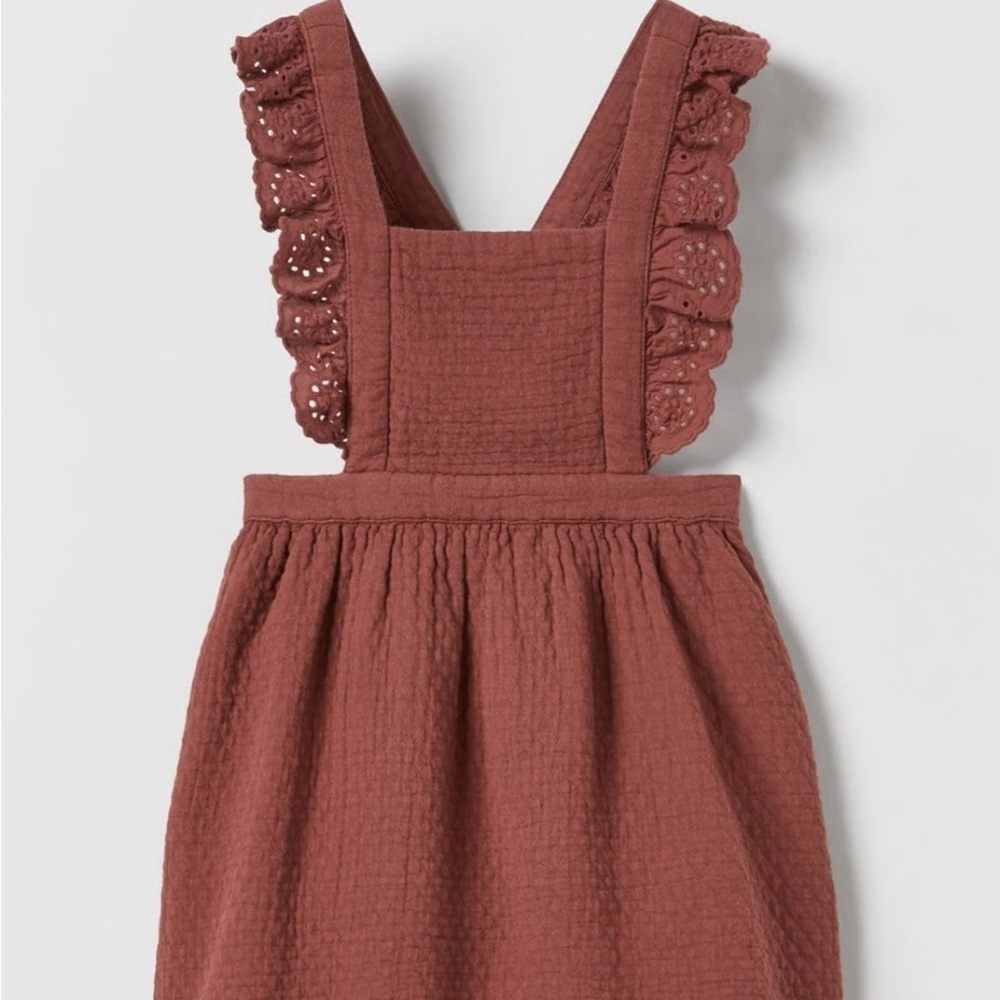 ZARA Kids Ruffled Pinafore Dress 4-5yr